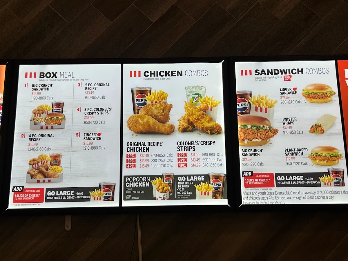 Menu, KFC