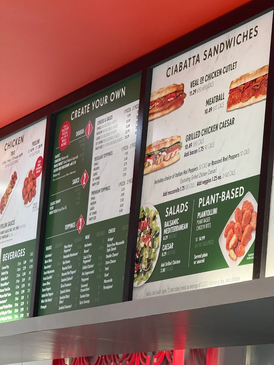 Menu, Pizza Nova