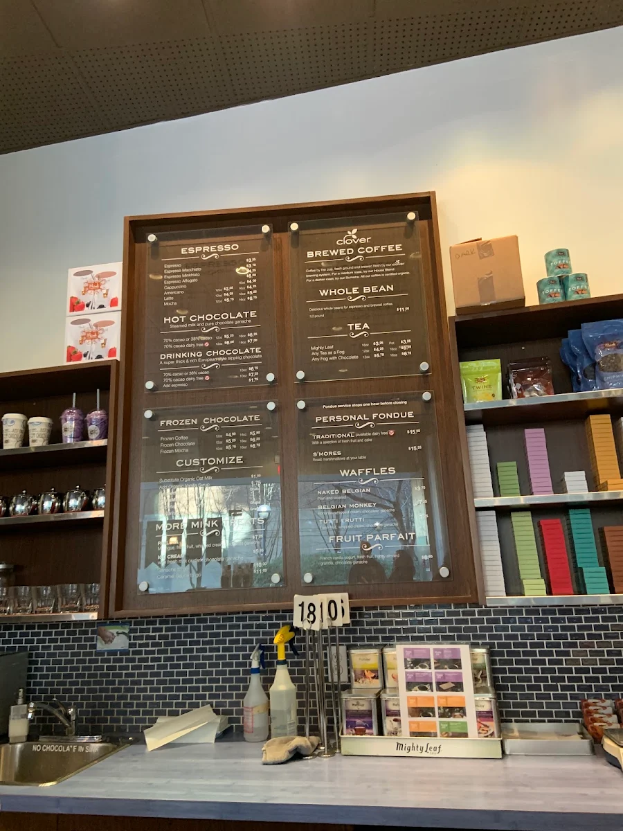 Menu, Mink Chocolates Cafe