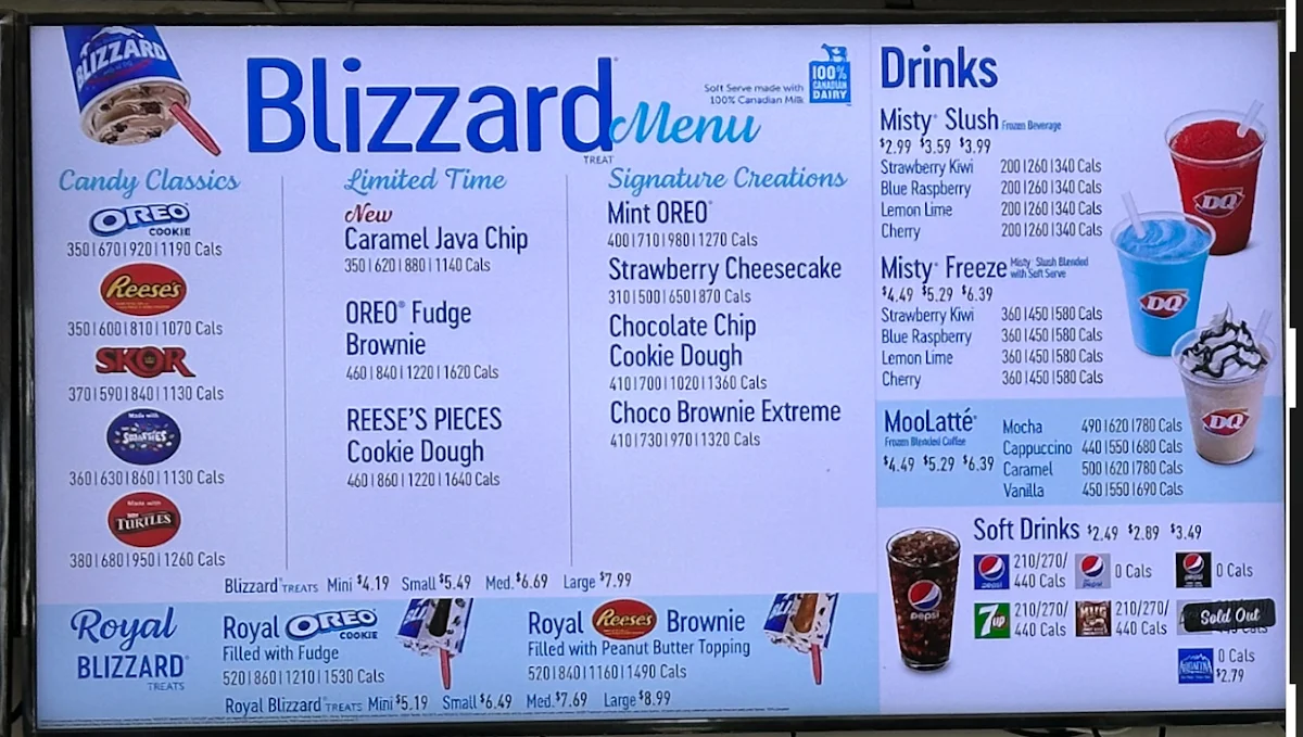 Menu, Dairy Queen Grill & Chill
