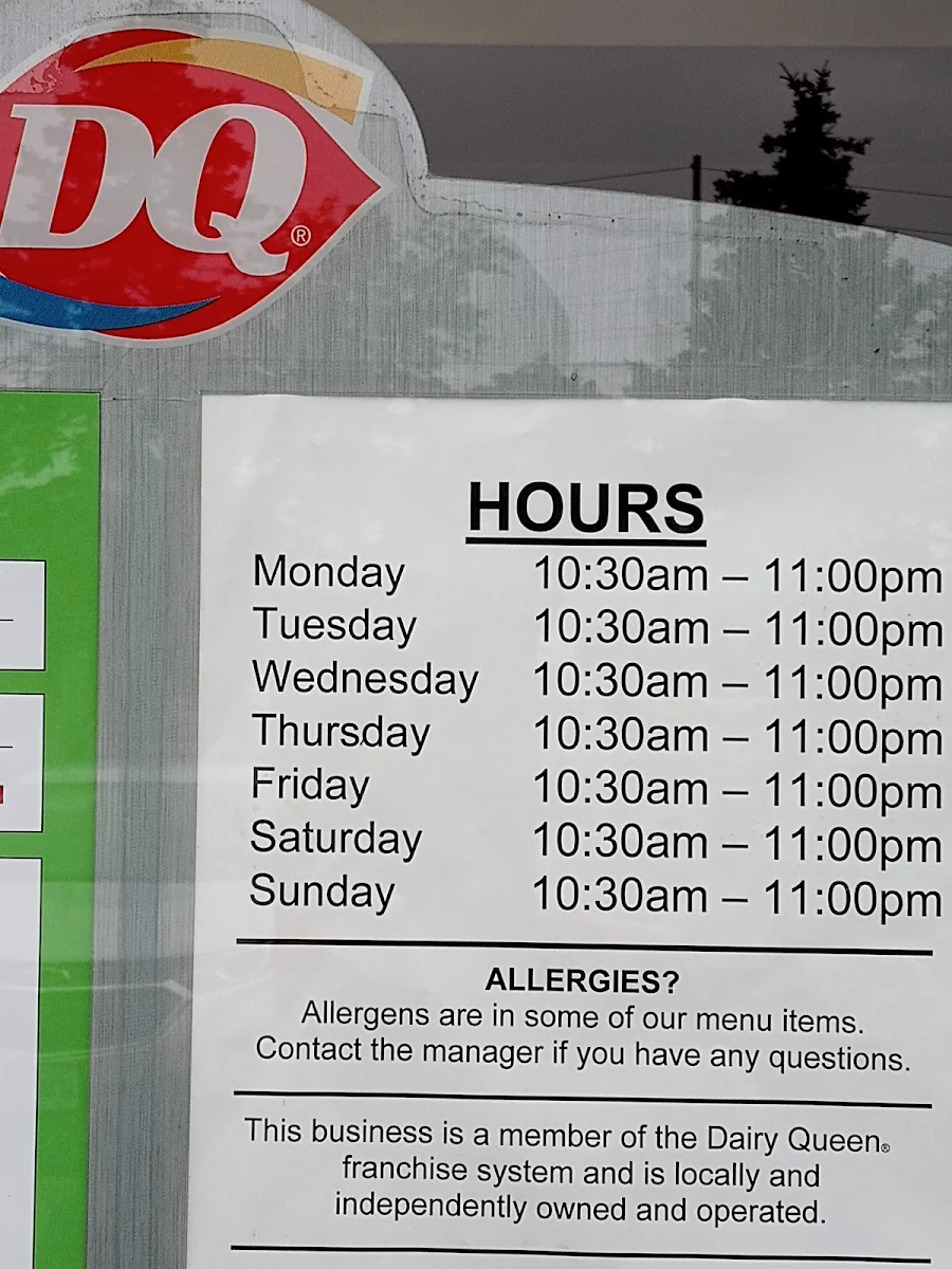 Menu, Dairy Queen Grill & Chill
