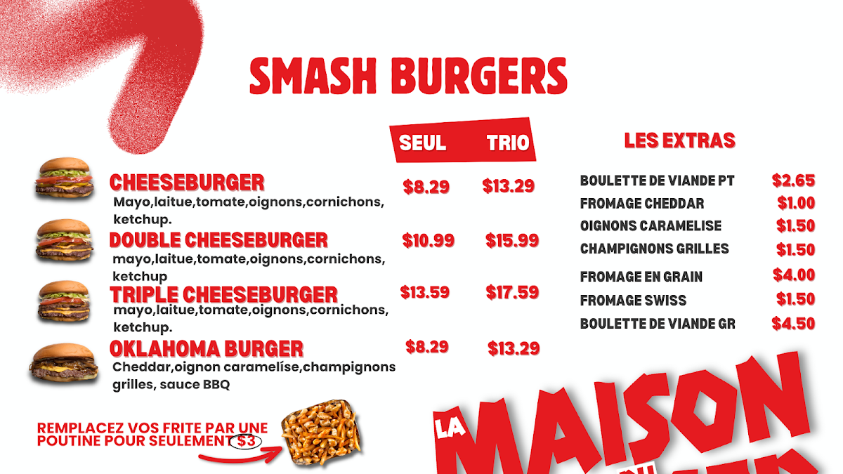 Menu, La Maison Du Burger Double stack