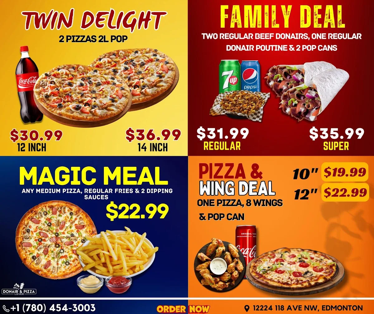 Menu, Donair & Pizza Lover
