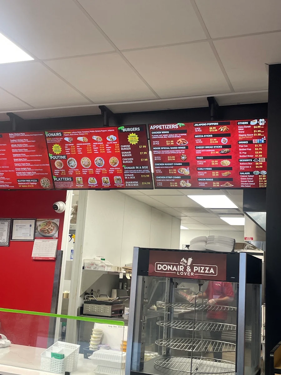 Menu, Donair & Pizza Lover