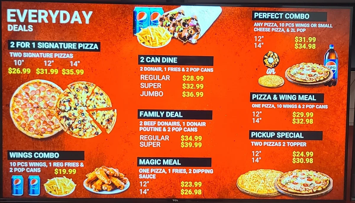 Menu, Donair & Pizza Lover