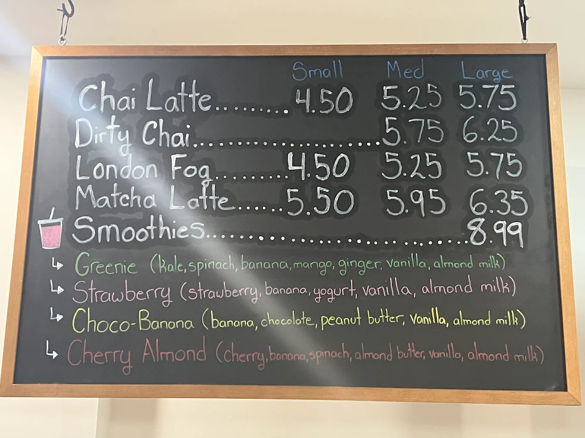 Menu, Saltbox Cafe