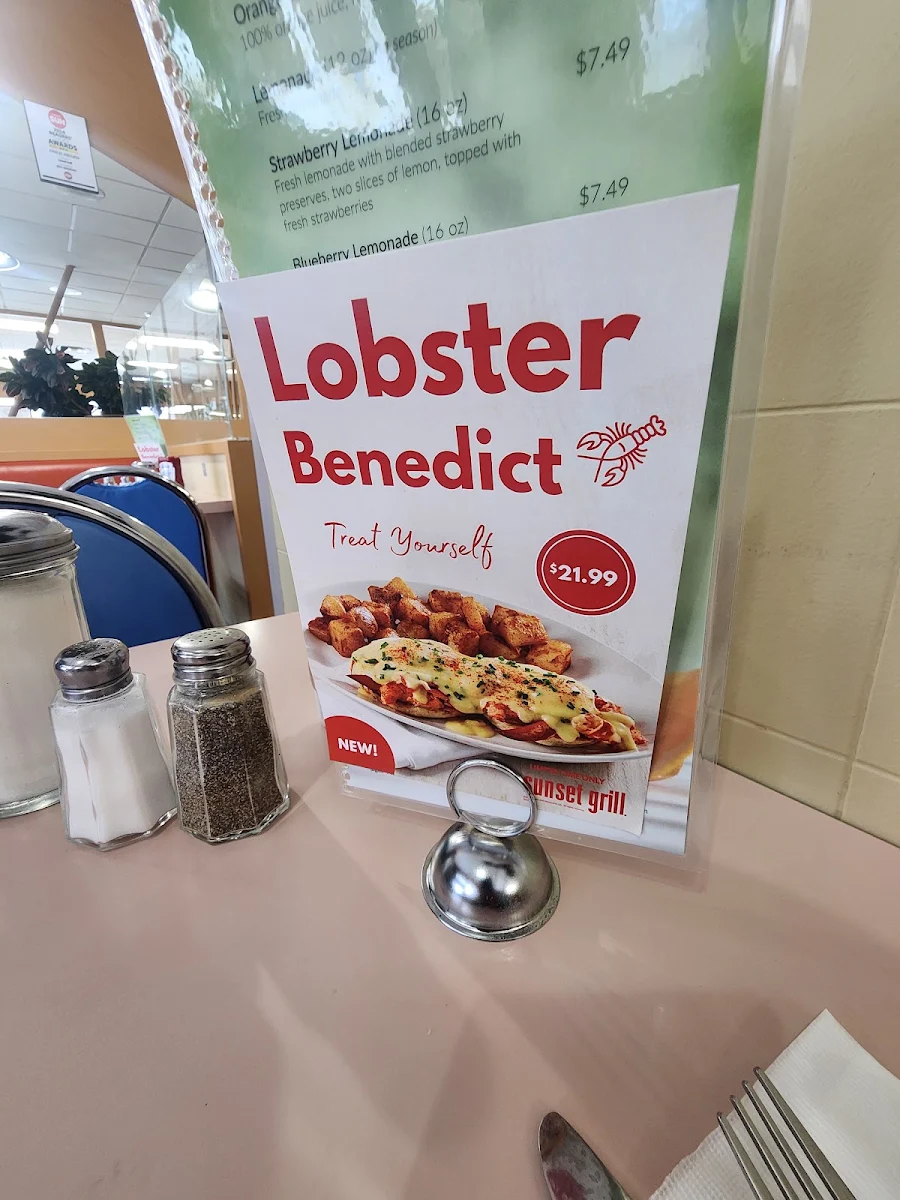 Menu, Sunset Grill