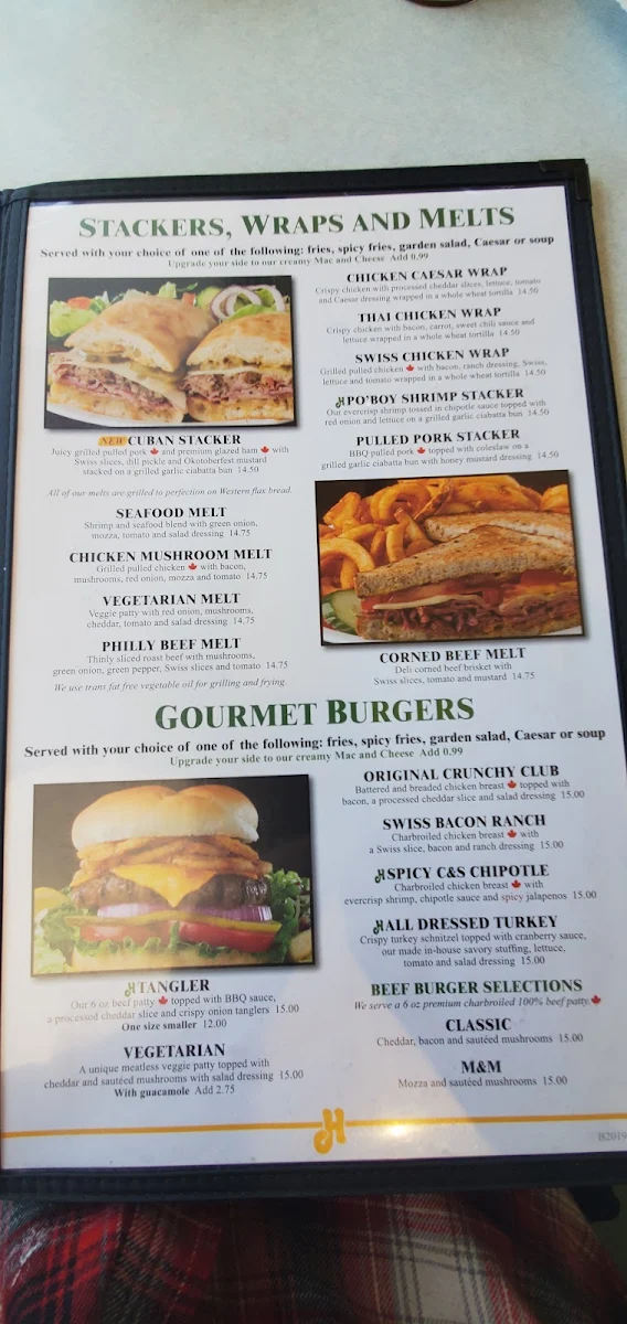 Menu, Humpty's Big Plate Diner - Oak Bluff