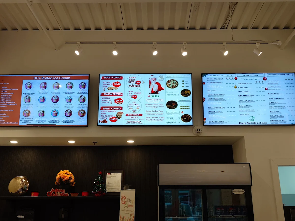 Menu, DC Pizza & Rolled Ice Cream & Dc Indian Flavour Indian Take out and pizza