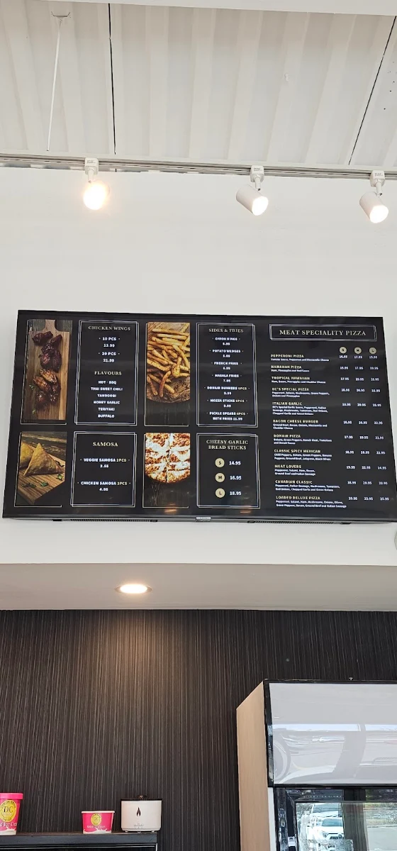 Menu, DC Pizza & Rolled Ice Cream & Dc Indian Flavour Indian Take out and pizza