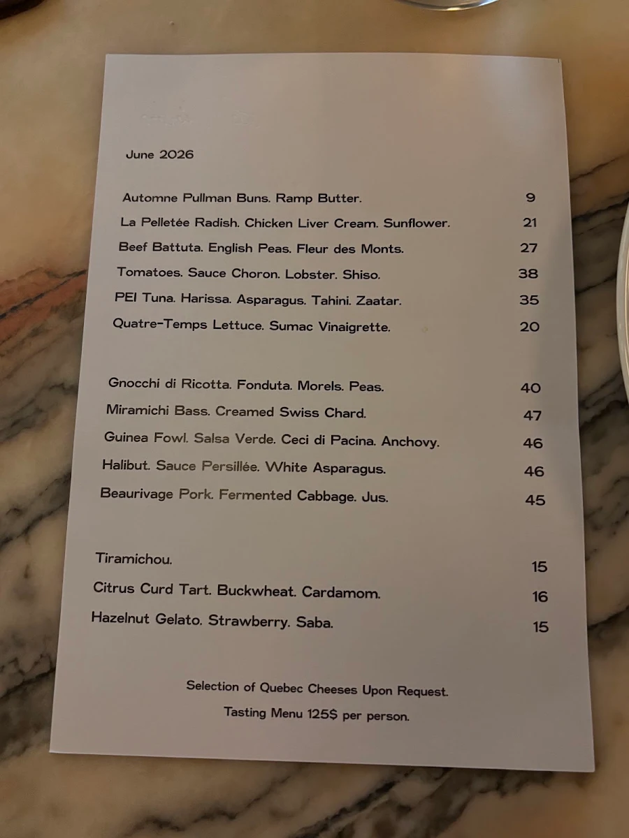 Menu, Le Violon