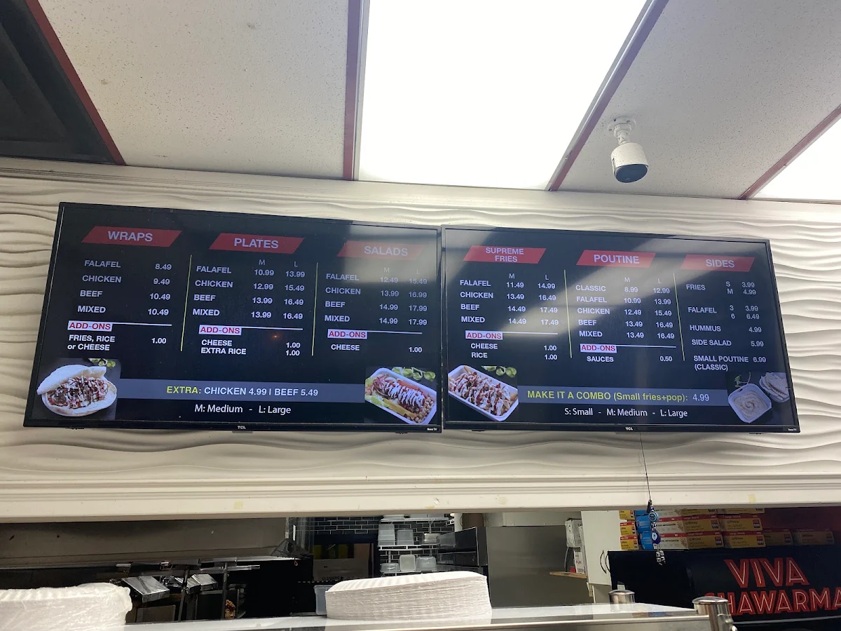 Menu, VIVA SHAWARMA