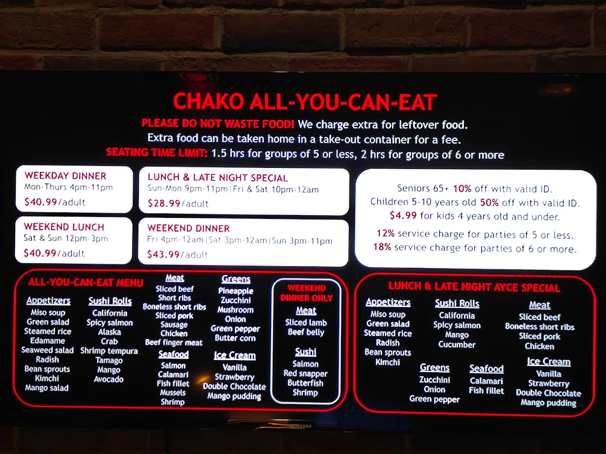 Menu, Chako Vaughan