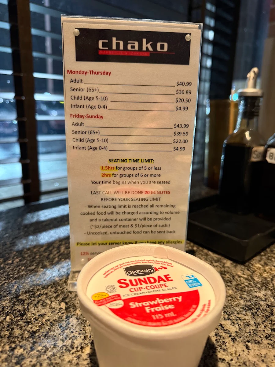 Menu, Chako Vaughan