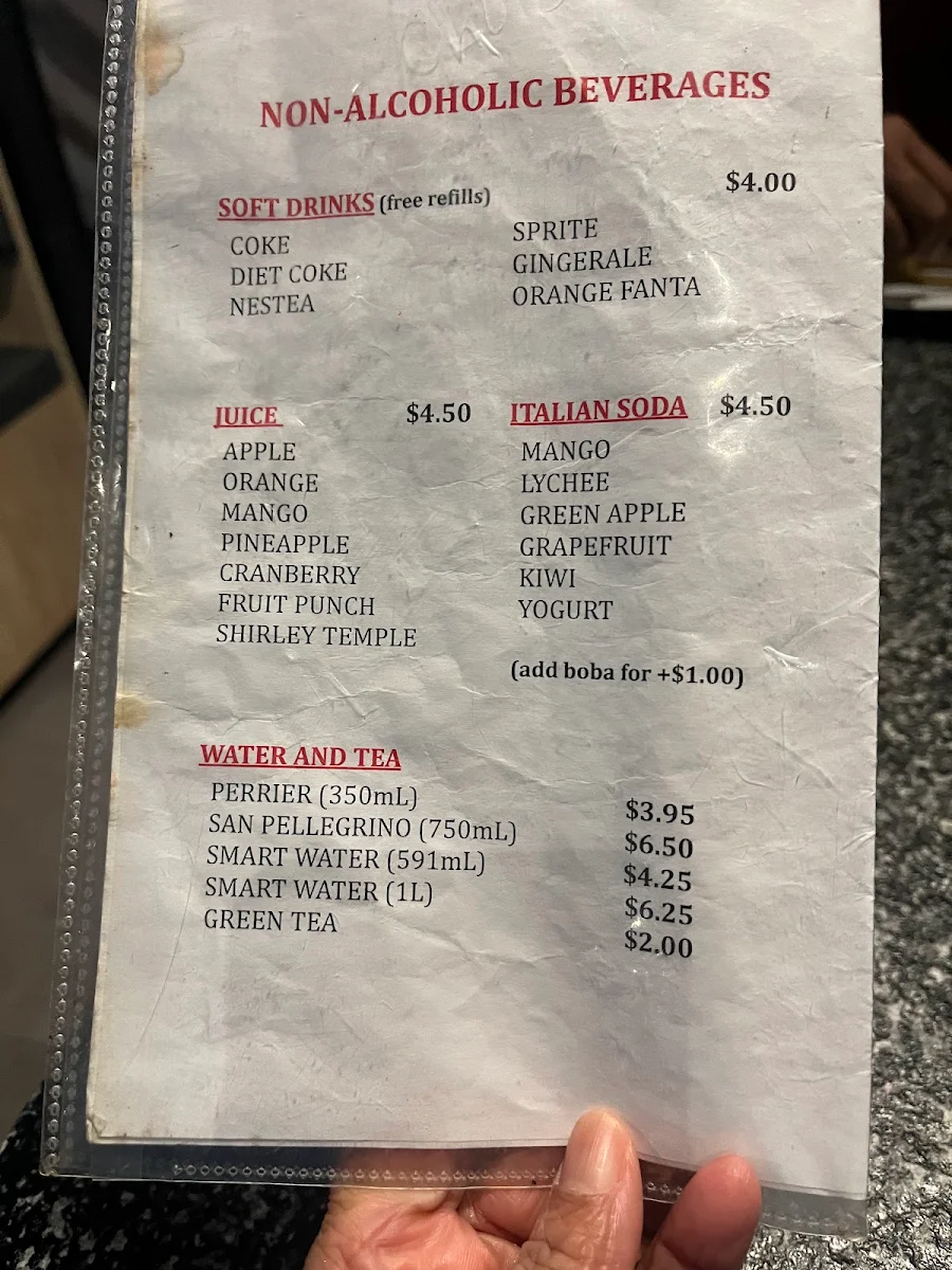 Menu, Chako Vaughan