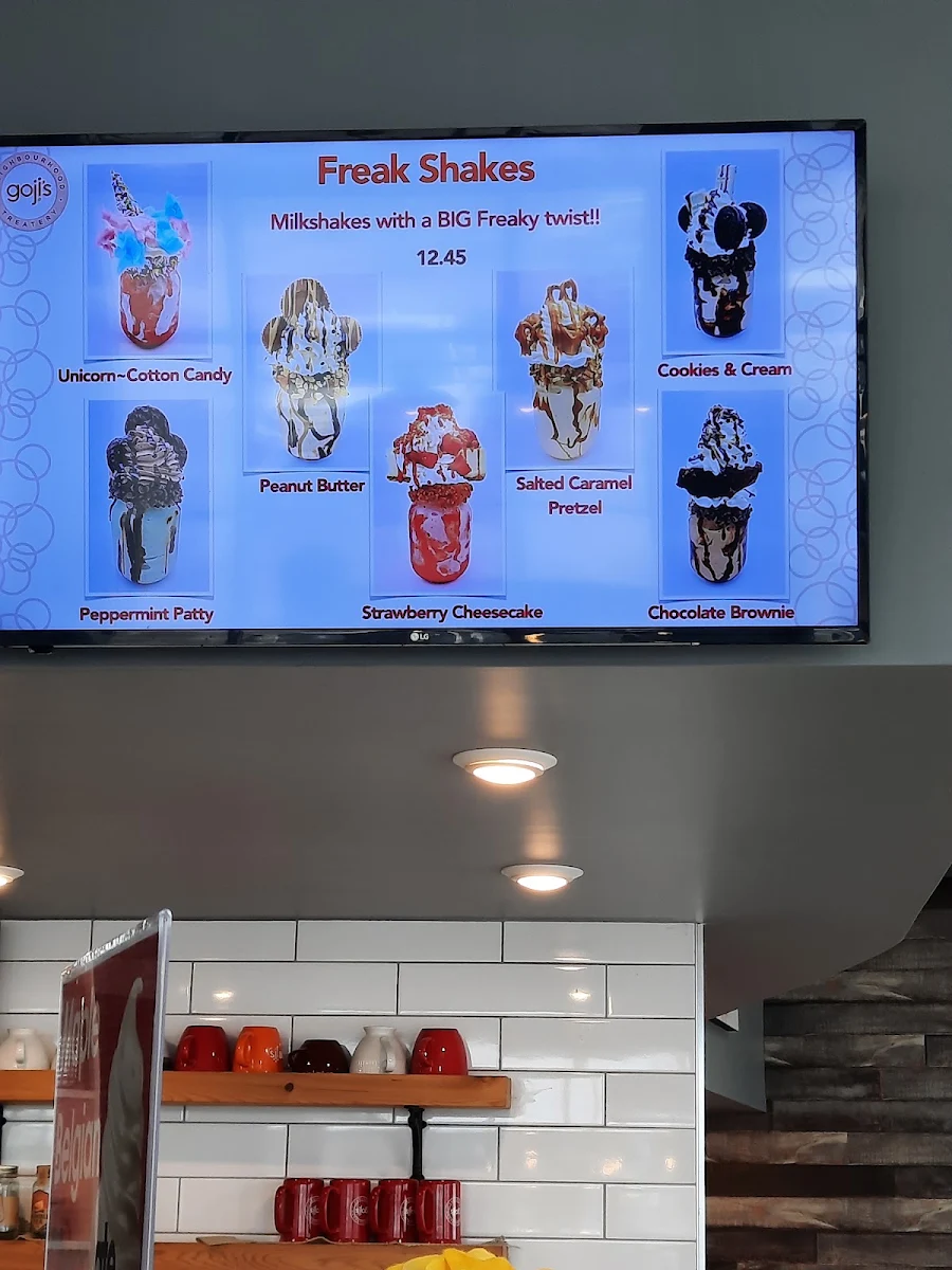 Menu, goji's Neighbourhood Treatery