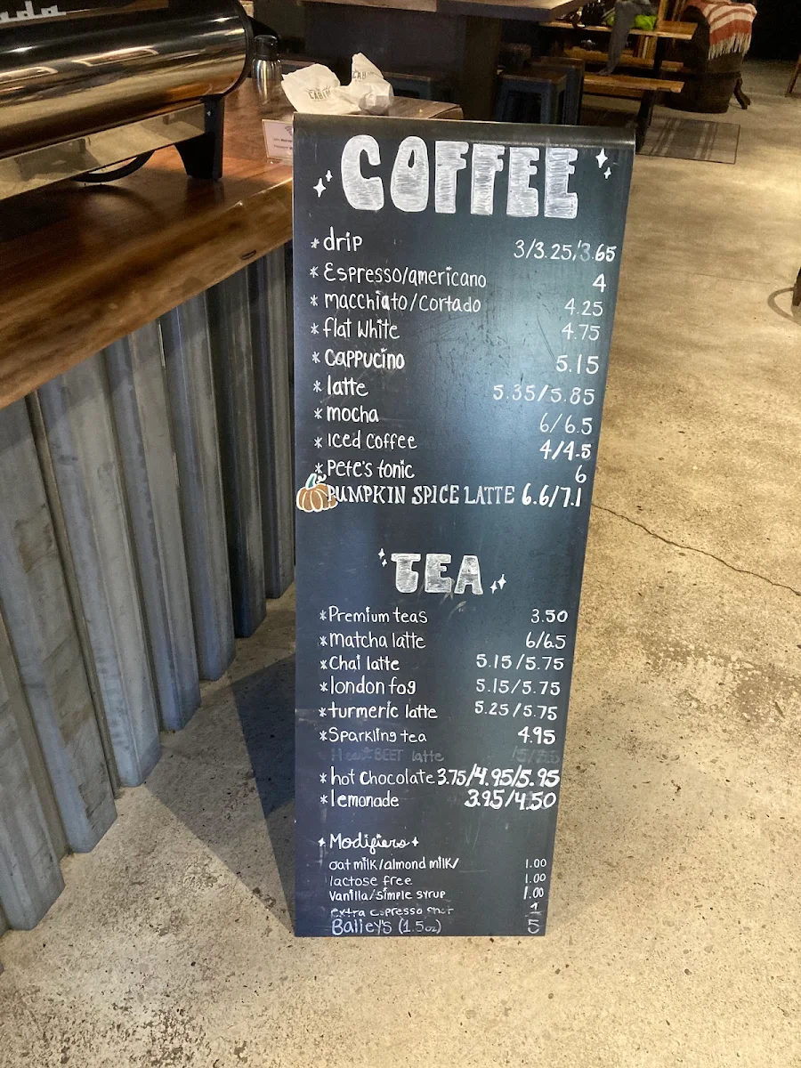 Menu, Metropolis Mercantile + Café