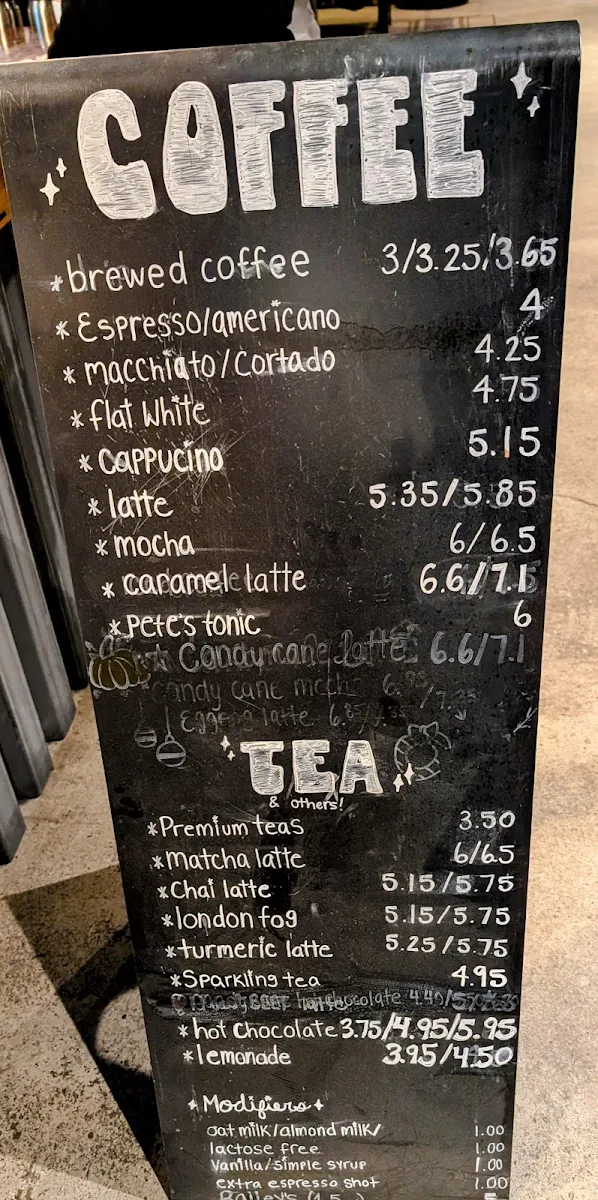 Menu, Metropolis Mercantile + Café
