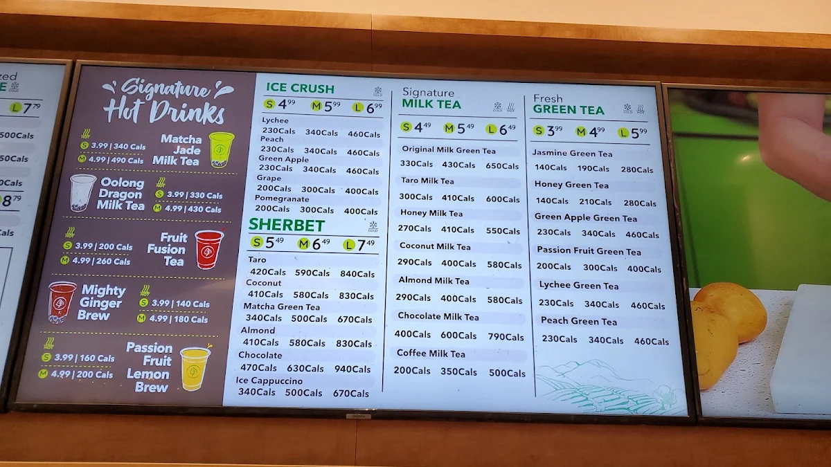 Menu, Real Fruit Bubble Tea