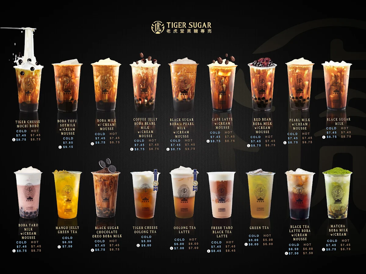 Menu, Tiger Sugar - Aurora