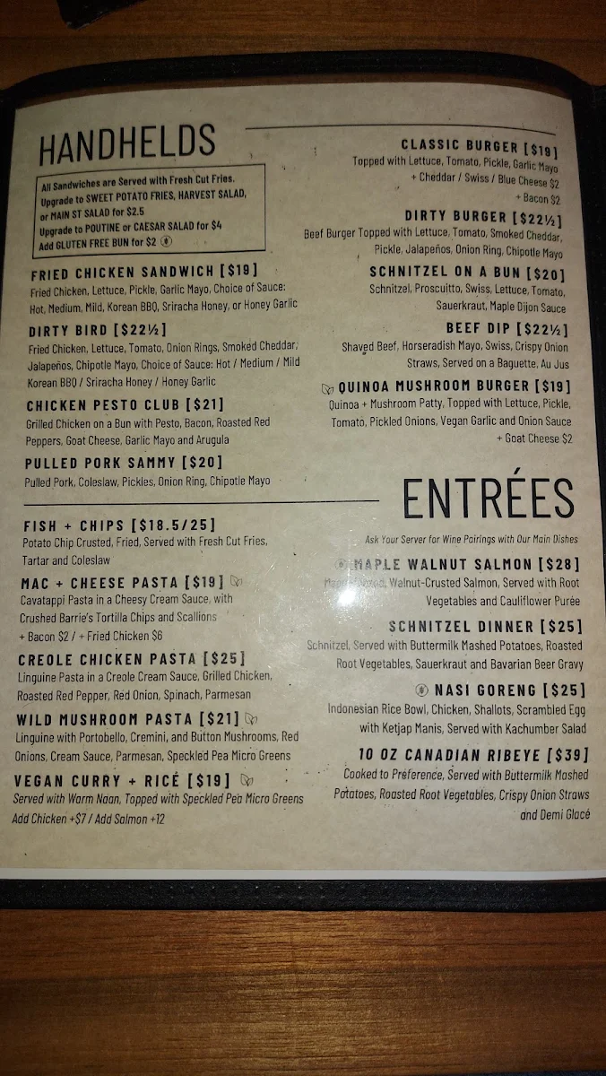 Menu, Thirteen Food & Beverage