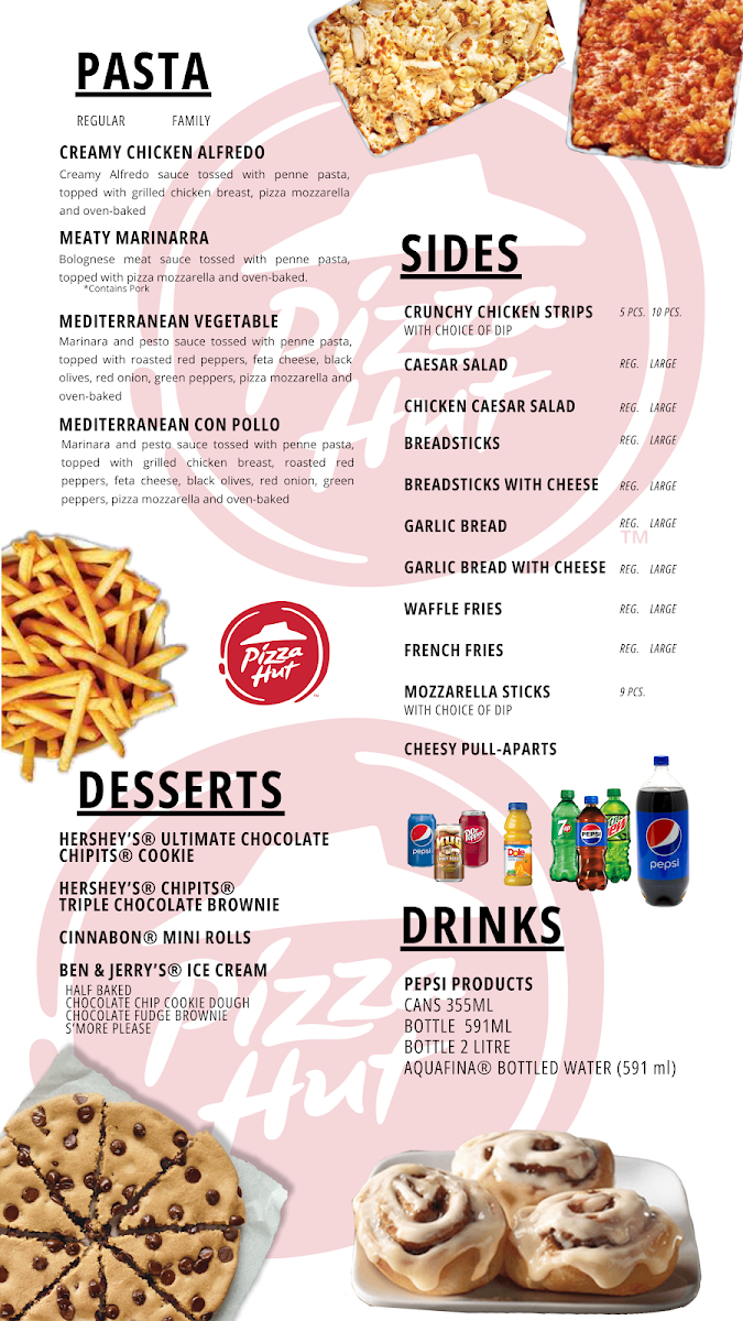 Menu, Pizza Hut