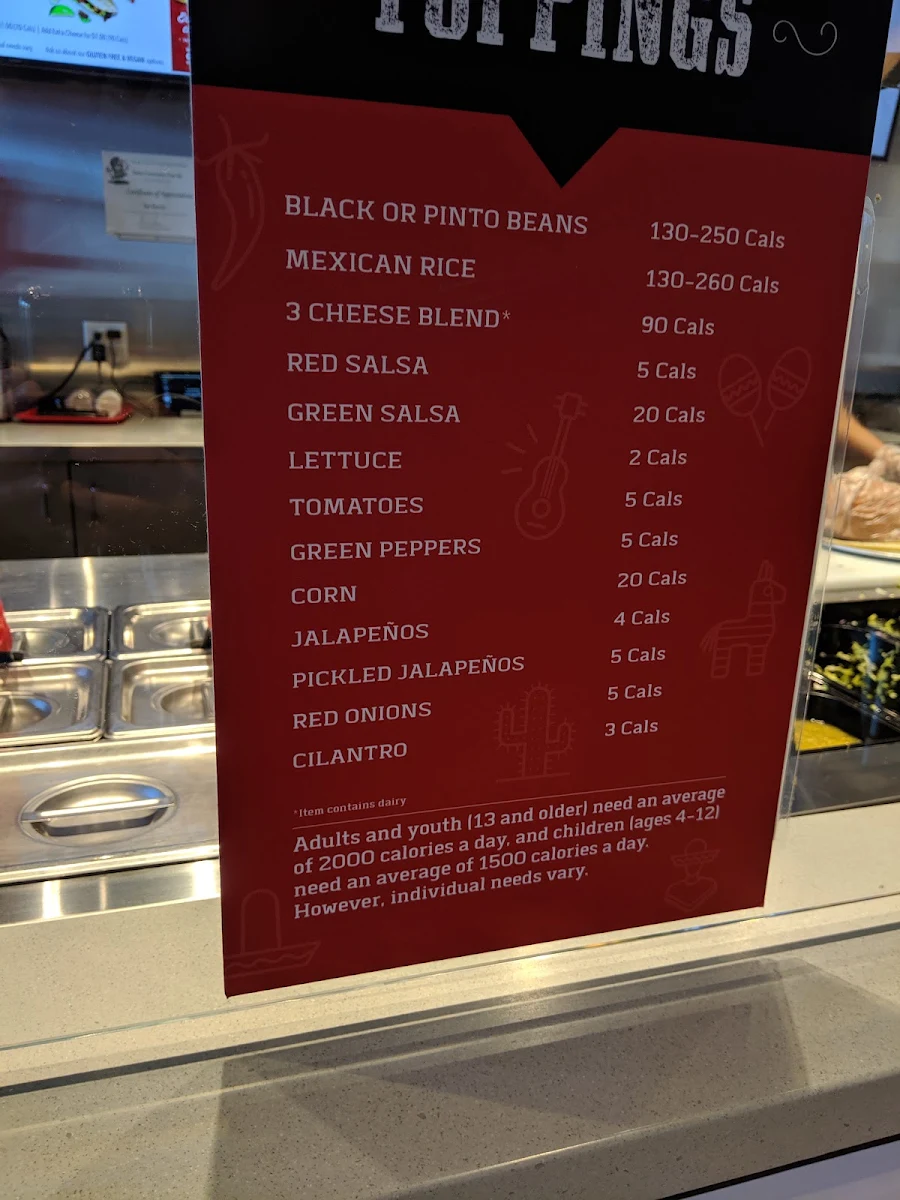 Menu, barBURRITO