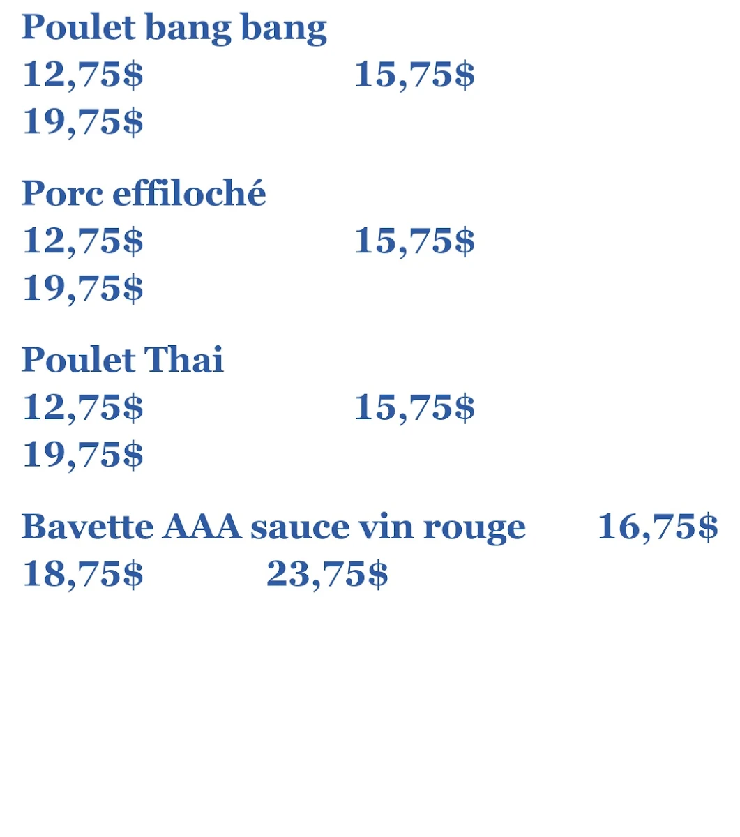 Menu, Simplement Marie