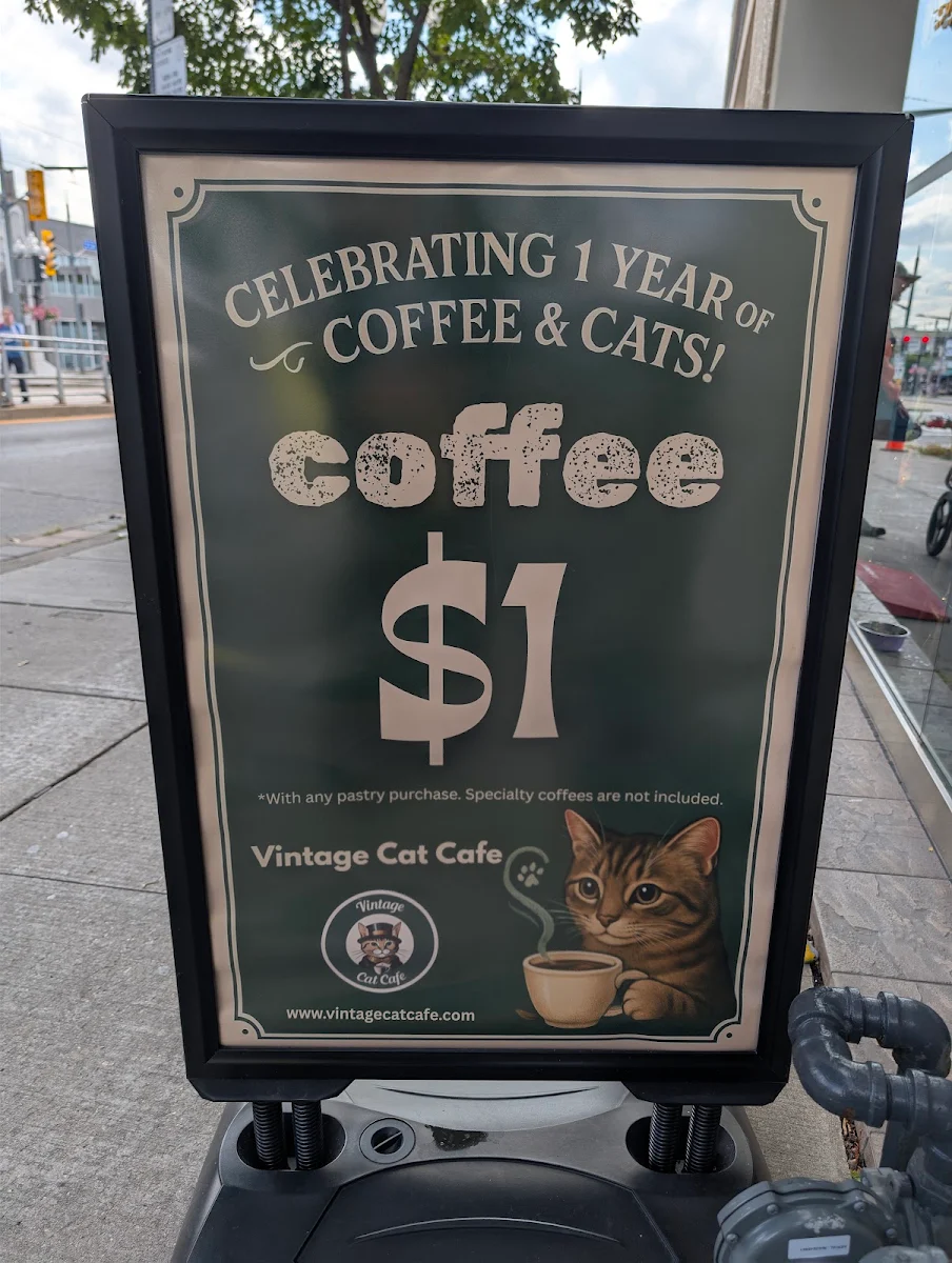 Menu, Vintage Cat Cafe Toronto