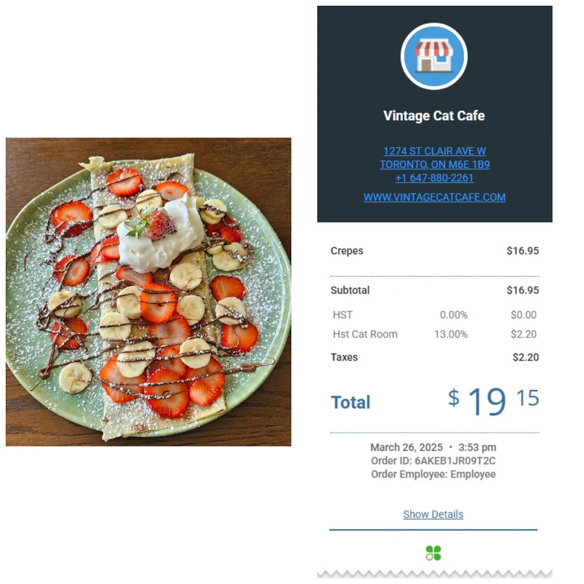 Menu, Vintage Cat Cafe Toronto