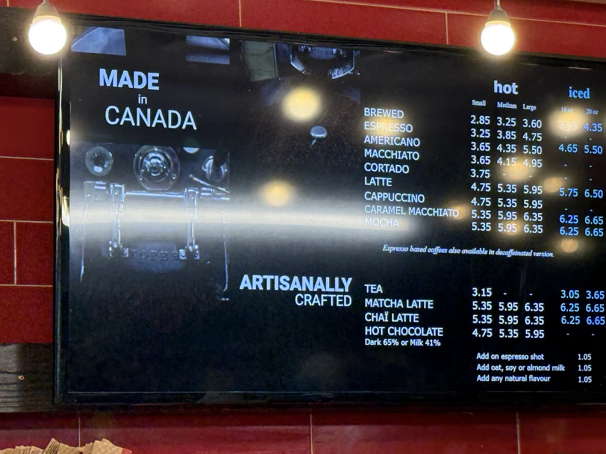 Menu, Au Pain Doré