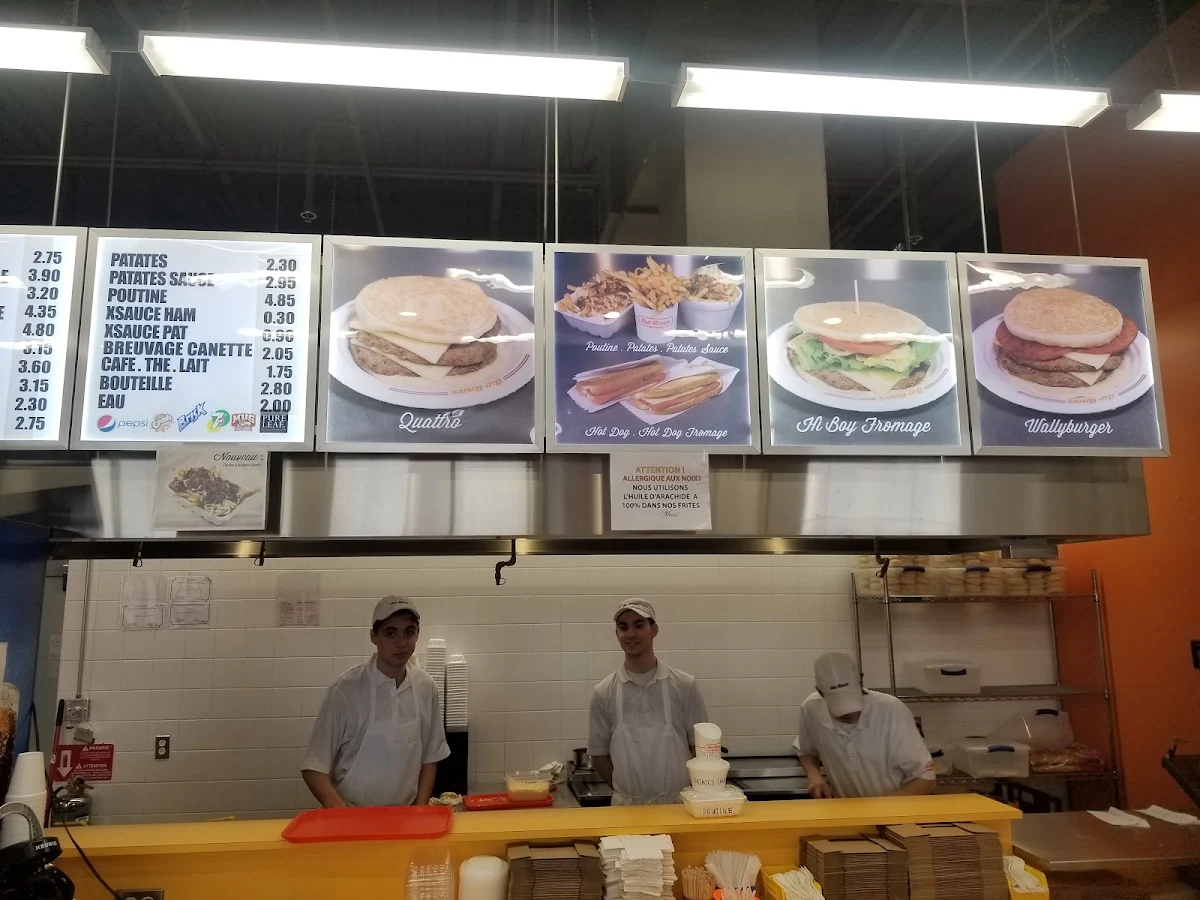 Menu, Dic Ann's Hamburgers Pointe-Aux-Trembles
