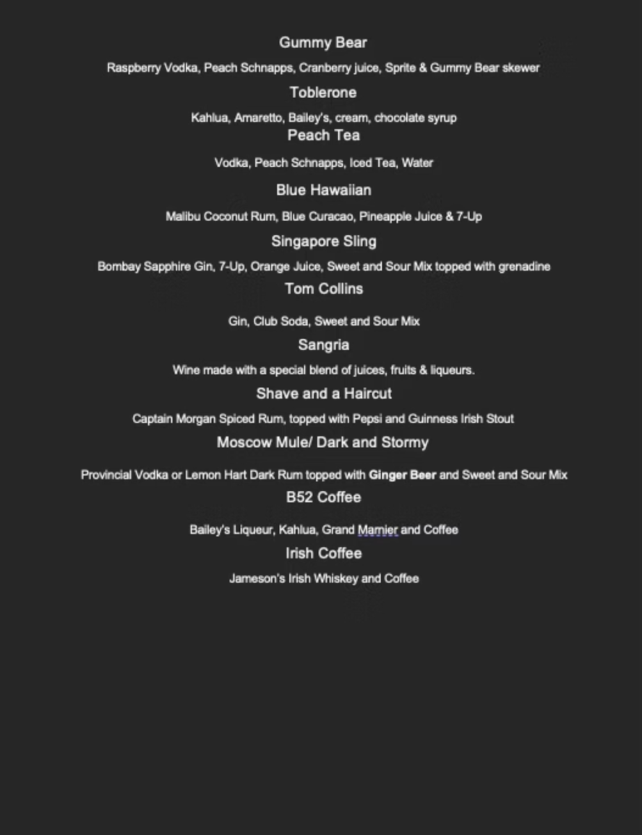 Menu, Fox & Hounds Pub and Brewery