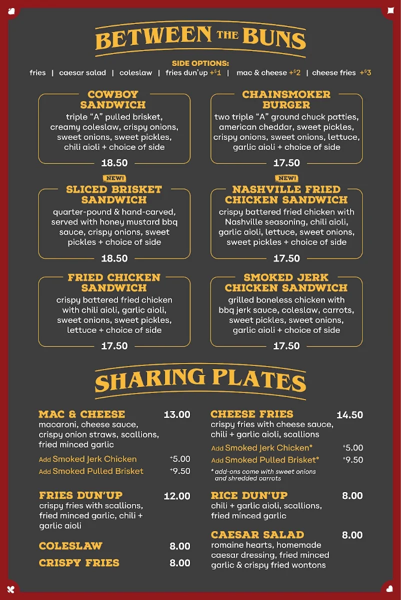 Menu, Chainsmoker Urban BBQ - Etobicoke