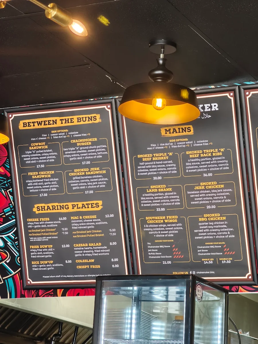 Menu, Chainsmoker Urban BBQ - Etobicoke
