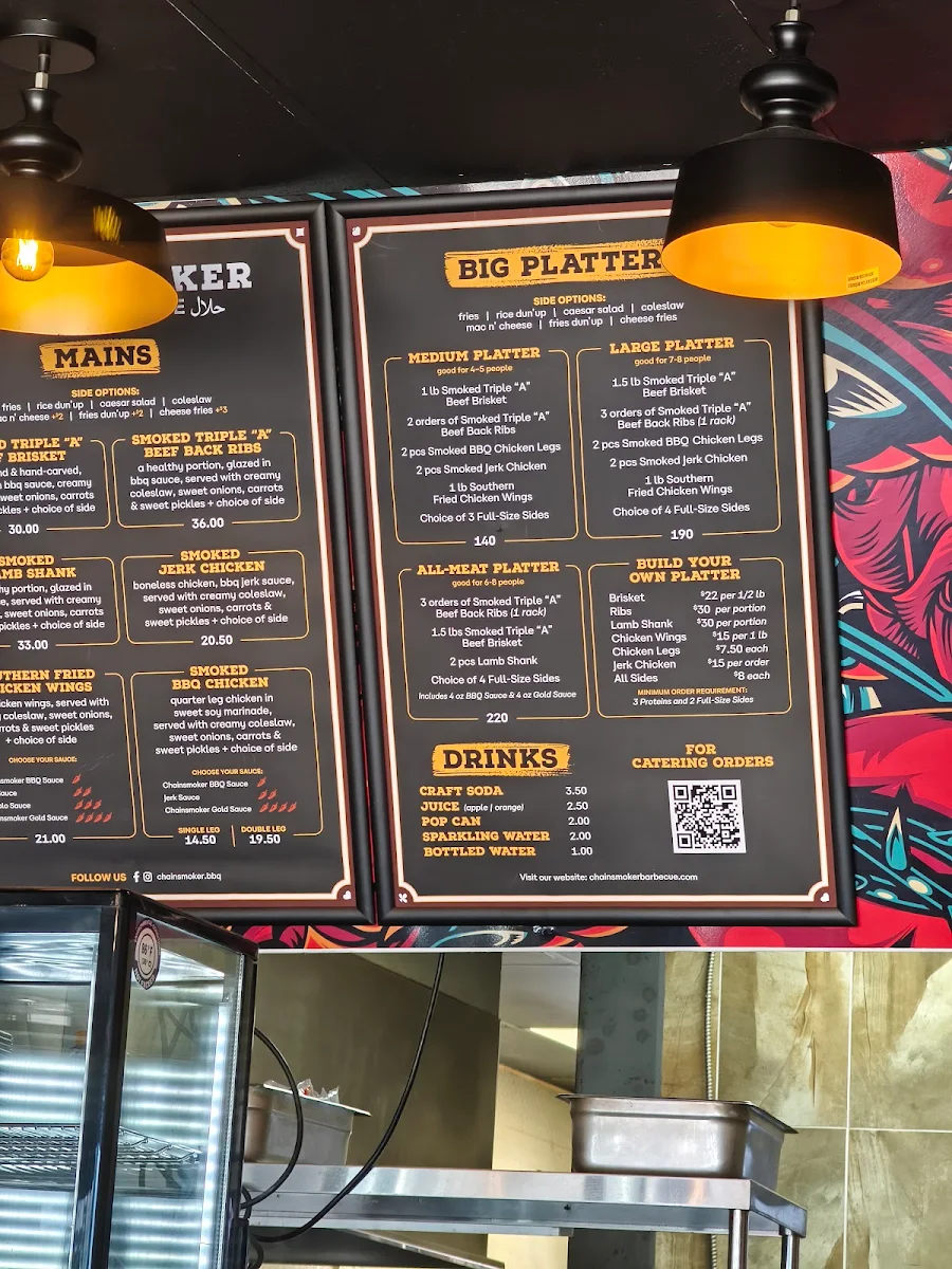 Menu, Chainsmoker Urban BBQ - Etobicoke