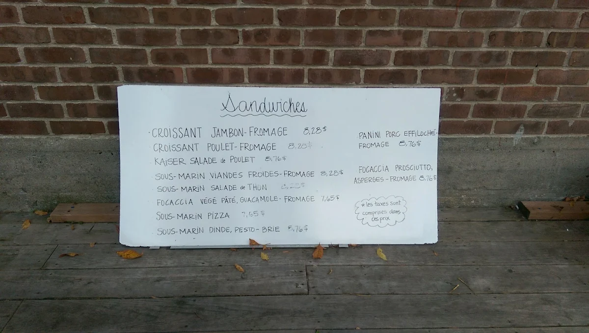 Menu, Boulangerie artisanale Epi'Fanny I Maizerets