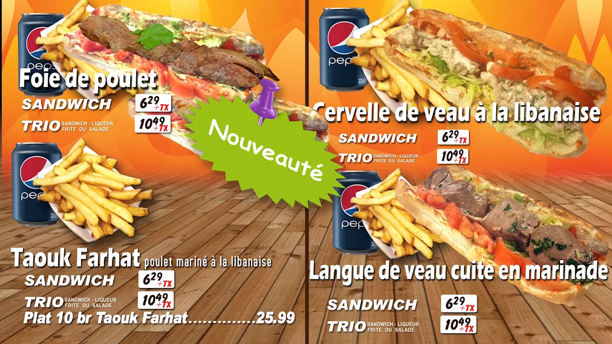 Menu, Boucherie et Grillades Farhat (Cote Des Neiges)