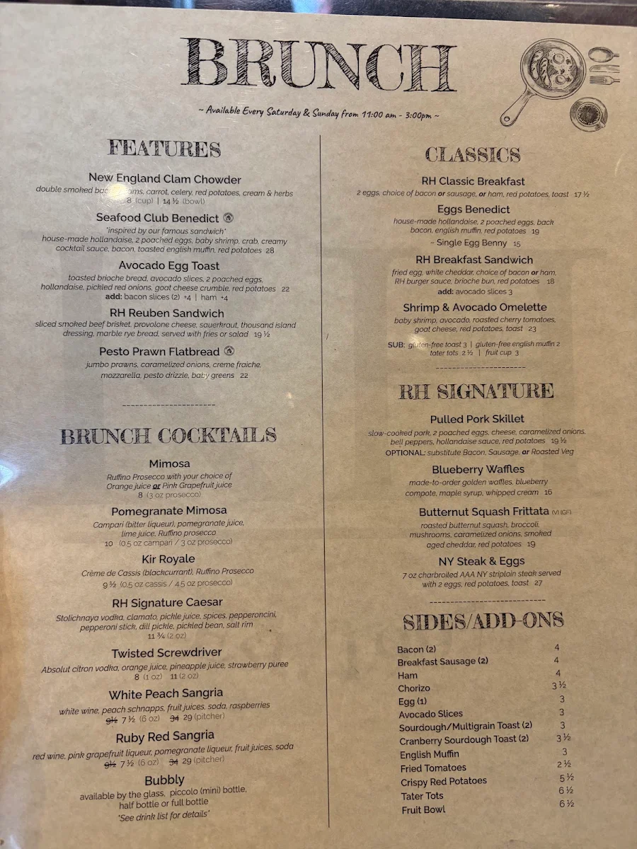 Menu, RiverHouse Restaurant & Pub
