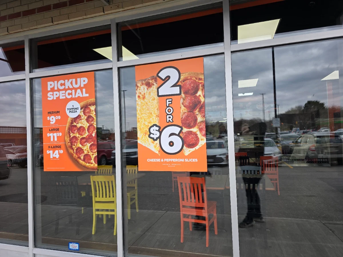 Menu, Pizza Pizza