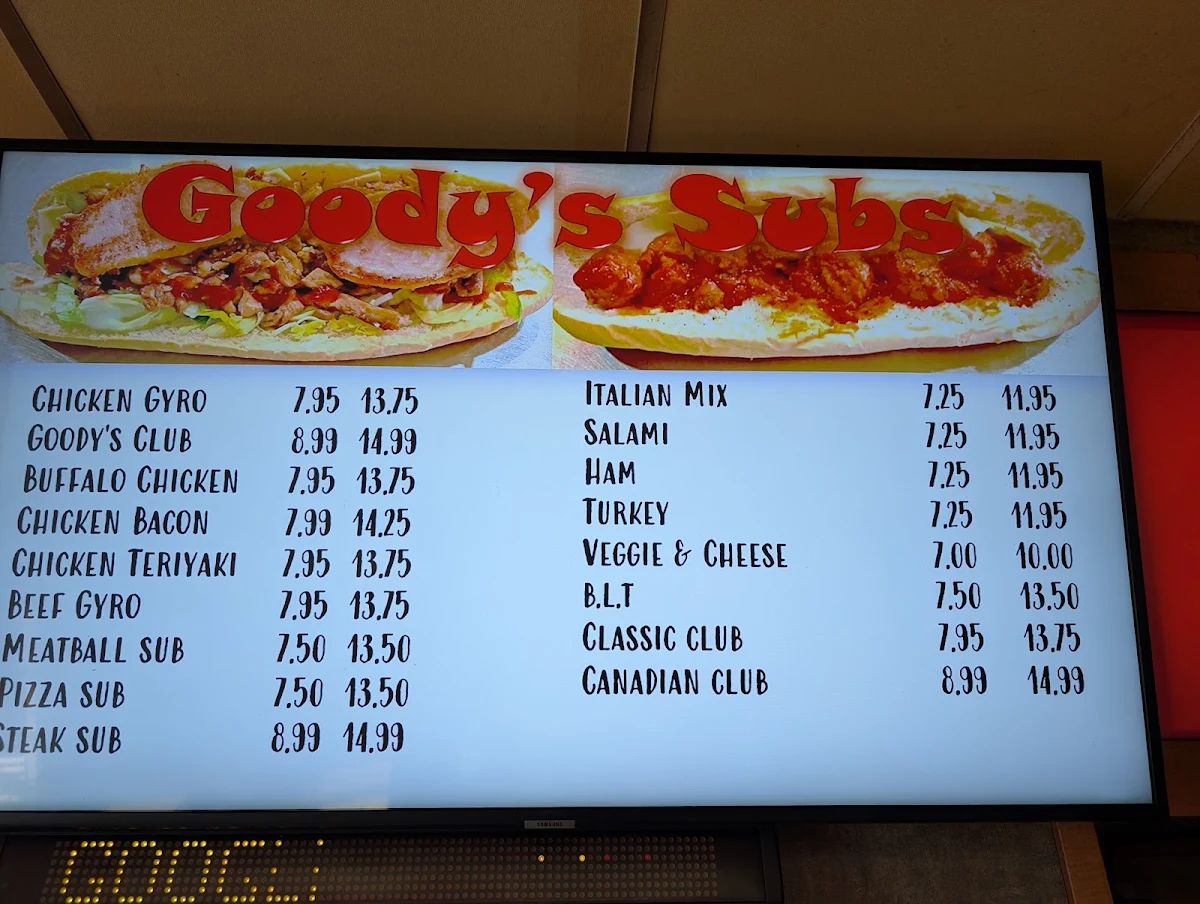 Menu, Goody's