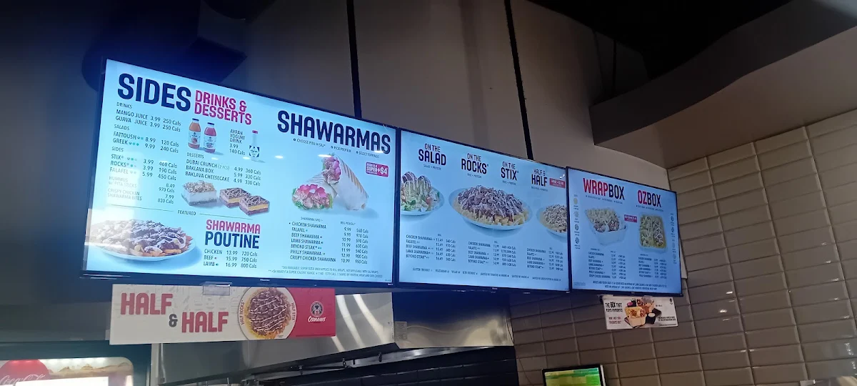 Menu, Osmow's Shawarma