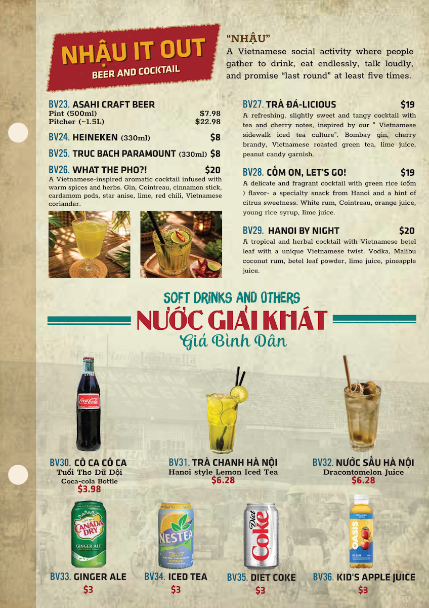 Menu, No Ne Kitchen And Bar
