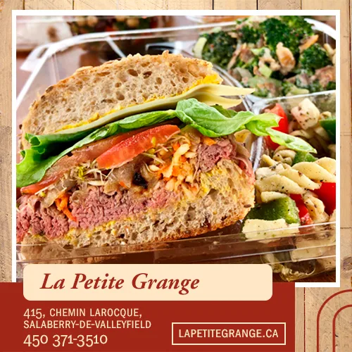 Menu, La Petite Grange - Valleyfield