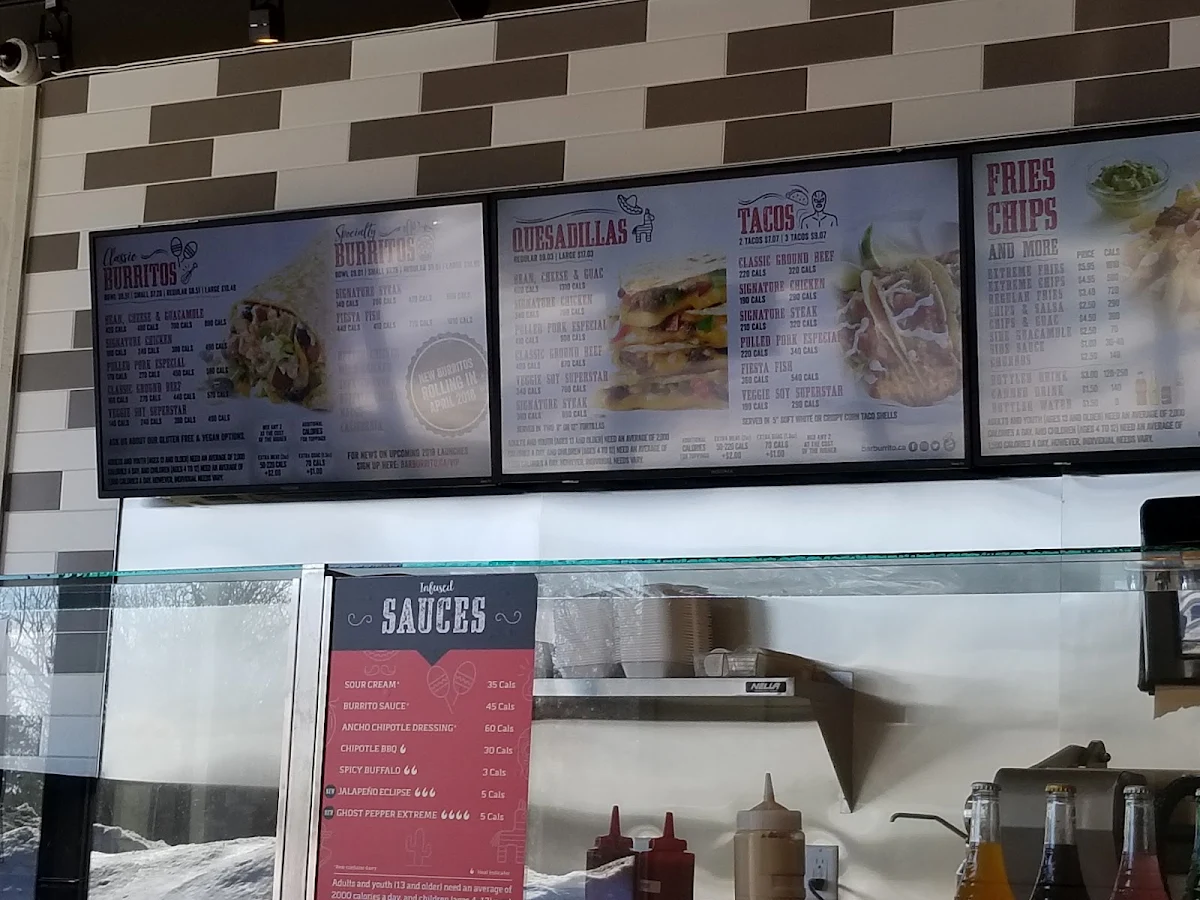 Menu, barBURRITO