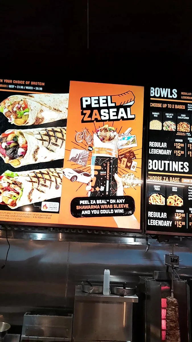 Menu, Shelby's Legendary Shawarma