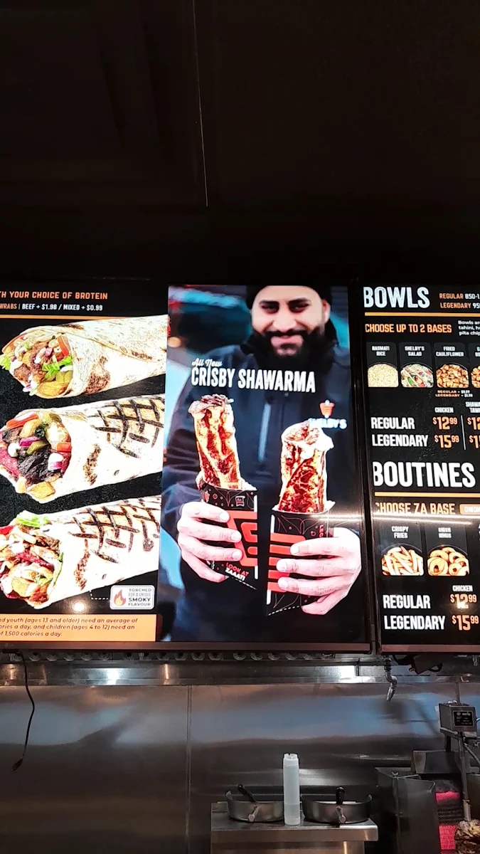 Menu, Shelby's Legendary Shawarma