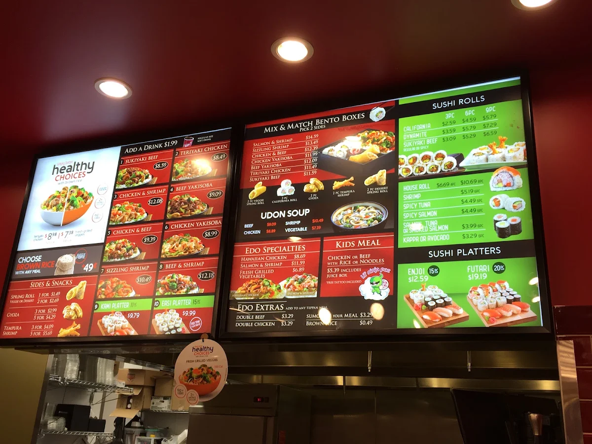 Menu, Edo Japan