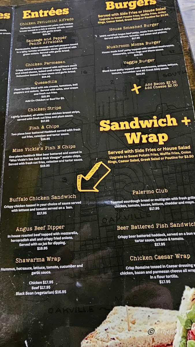 Menu, Palermo Pub