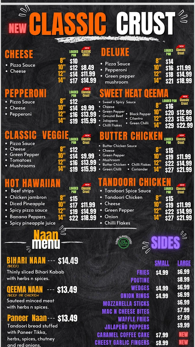 Menu, Pizza Karachi